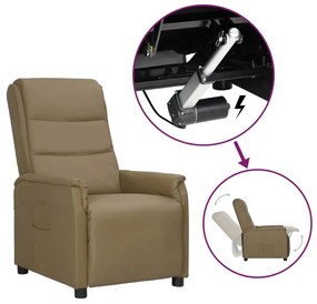 3093319 vidaXL Fotoliu rabatabil cu ridicare, cappuccino, piele ecologică