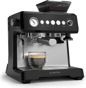 Klarstein Espressor GrandPresso, râșniță de precizie, duză de abur, portafiltru, indicator de presiune, 20 bar.