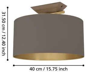 Plafonieră Eglo 390335 SANTANDRIA 1xE27/40W/230V maro/auriu