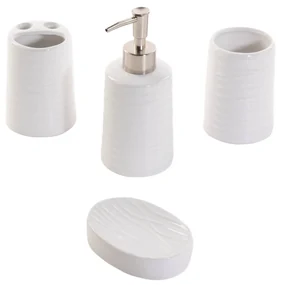 Set ceramic de accesorii pentru baie WHITE - 4 piese în set, ZELLER
