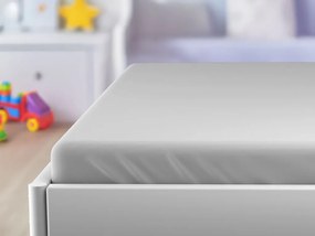 Cearsaf Jersey pentru patut cu elastic gri deschis 70x140 cm