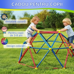 Outsunny Cadru de catarat, Jungle Gym, Turn geometric de catarat in aer liber cu rama din otel rezistenta la rugina | Aosom Romania