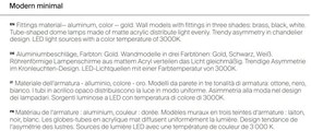Aplica de perete LED design high-tech minimalist Axis negru