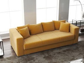 Canapea extensibilă dumonde cu ladă de depozitare si sezut confortabil din spuma high-density, Gloria Ambience Mustar 240x100 cm