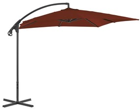 Umbrela suspendata cu stalp din otel, teracota, 250 x 250 cm Terracota