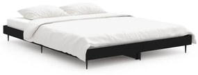 832286 vidaXL Cadru de pat, negru ,135x190 cm, lemn prelucrat