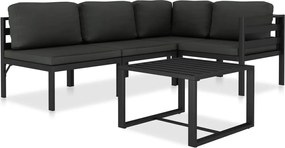 vidaXL Set mobilier de grădină cu perne, 5 piese, antracit, aluminiu
