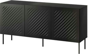 Comoda SIENA, negru, PAL laminat/metal, 151x40x75 cm