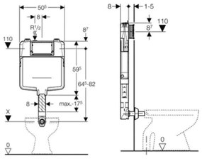 Rezervor wc incastrat 8 cm Geberit Sigma