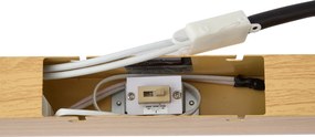Plafonieră modernă din lemn ocru, cu LED integrat, reglabilă în 3 trepte 2700-4000K cu comutator DIP - Keane