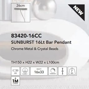 Lustra suspendata design deosebit din margele din sticla Sunburst 16Lt