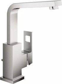 Baterie lavoar inalta Grohe Eurocube L crom periat Supersteel cu ventil Pop-Up si pipa pivotanta