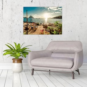 Tablou - Plajă cu oameni (70x50 cm)