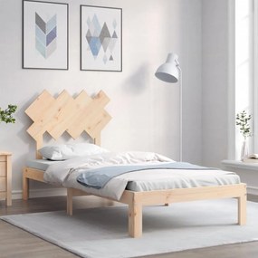 3193711 vidaXL Cadru de pat cu tăblie, 90x200 cm, lemn masiv