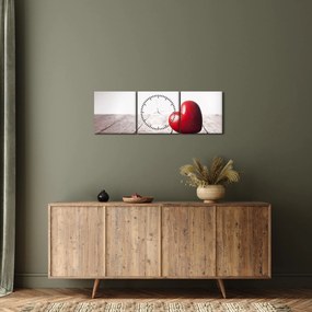 Tablou - Inima din lemn (cu ceas) (90x30 cm)