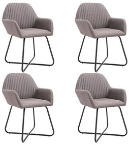 vidaXL Scaune de bucătărie, 4 buc., gri taupe, material textil