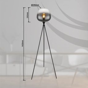 Globo 15548S1 - Lampă de podea MAXY 1xE27/60W/230V neagră