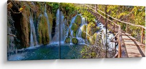 Tablou - Intrare in cascade (cu ceas) (90x30 cm)