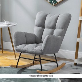 Scaun balansoar design, patchwork/gri/bej, KEMARO