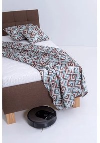 Pat tapițat MARIA ONE 90x200 cm, maro, cu spațiu de depozitare, fără saltea