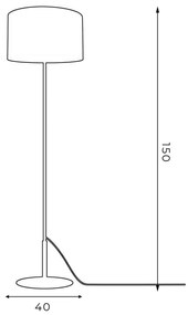 Lampadar ARDEN 1xE27/60W/230V alb/auriu