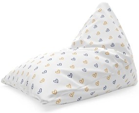 Sac de șezut Triangl inimă pictată pe alb, alb