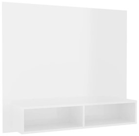 808266 vidaXL Dulap TV montat pe perete alb extralucios 102x23,5x90 cm PAL