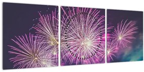 Tablou cu artificii (cu ceas) (90x30 cm)