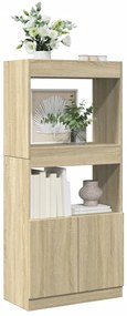 vidaXL Dulap înalt, stejar sonoma, 63x33x140 cm, lemn prelucrat