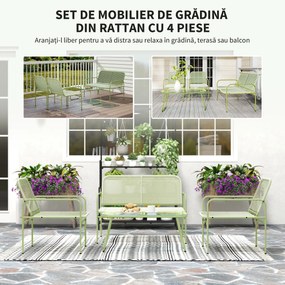Outsunny Ratan Verde Balcon | Aosom Romania