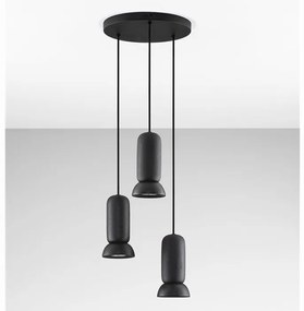 Lustra cu 3 pendule ceramica neagra PARLO