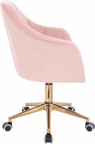 HR830CK Scaun Roz Pudra Catifea cu Bază Aurie
