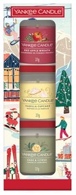 Yankee Candle Set cadou cu 3 lumânări de sticlă Holiday Party 2025
