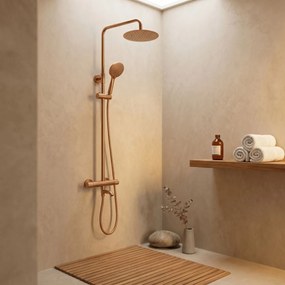 Coloana de dus cu termostat Lungo Diamond Copper Brush