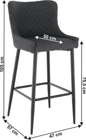 Scaun bar, gri/negru, CEZARIA