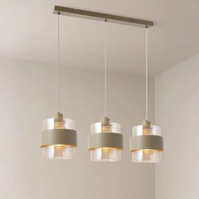 Candelabru suspendat pe cablu VALENTINO 3xE27/15W/230V bej/transparent
