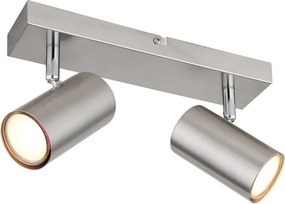 Aplica de perete / tavan cu 2 spoturi directionabile design modern ROBBY nickel mat