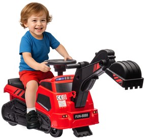 HOMCOM Tractor de Jucărie 3 în 1 Excavator Buldozer Mașină de Asfaltat 100x43x48.5cm | Aosom Romania