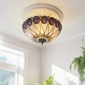 Endon 111906 - Lustră de tavan aplicată Tiffany HUTCHINSON, 3xE27/10W/230V, diam. 50 cm