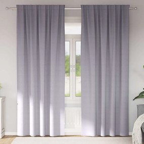 vidaXL Perdele cu perdele 2 pcs Gri metalic 225 x 140 cm Poliester