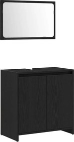 vidaXL Dulap de Baie cu ușă Stejar Negru 60 x 33 x 60 cm Lemn compozit