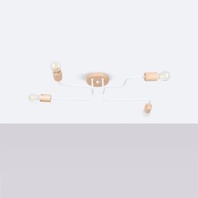 Lustră aplicată Sollux SL.1665 TIMBO 4xE27/15W/230V alb/bej/fag