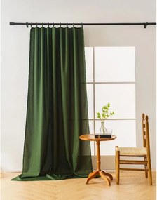 Perdea OXFORD LIGHT 140x250 cm, verde inchis Agatat: Inele metalice