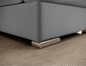 Colțar gri extensibil/cu spațiu de depozitare cu tapițerie din catifea (cu colț pe partea stângă/în formă de ”L”) Siber – ELTAP