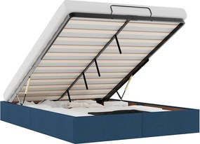 vidaXL Cadru de pat otoman fără saltea Albastru 140x190 cm țesătură