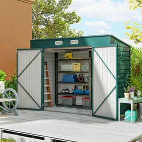 Outsunny Sopron Gradina 8×4 ft – Otel Galvanizat pentru Depozitare | Aosom Romania