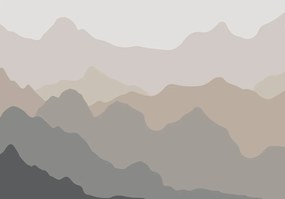 Fototapet - Cunturile dealurilor în bej (152,5x104 cm), în 8 de alte dimensiuni noi
