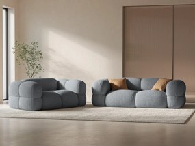 Canapea 3 locuri, Loretto, Cosmopolitan Design, 210x100x68 cm, tesatura structurata, gri