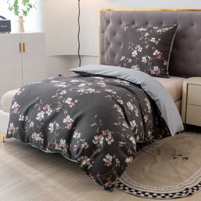 Lenjerie de pat din microfibra flanel BLOSSOM gri Dimensiune lenjerie de pat: 70 x 90 cm | 140 x 200 cm