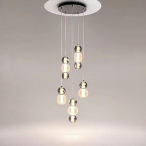 Lustra LED suspendata design modern decorativ Drop 5L crom